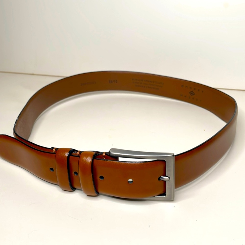 Joseph Abboud double loop rich brown leather, marked size 34/85 NWOT